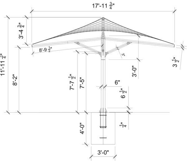 HYPAR UMBRELLA 001 - structure dims