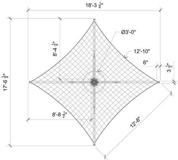 HYPAR UMBRELLA 001 - top dims