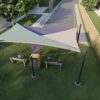 5 post, 3 point triangle structure - aerial view