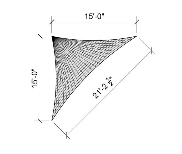 DIY Shade Sail, 3 Point right angle triangle top with dimensions