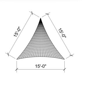 DIY Shade Sail, 3 Point equilateral triangle top with dimensions