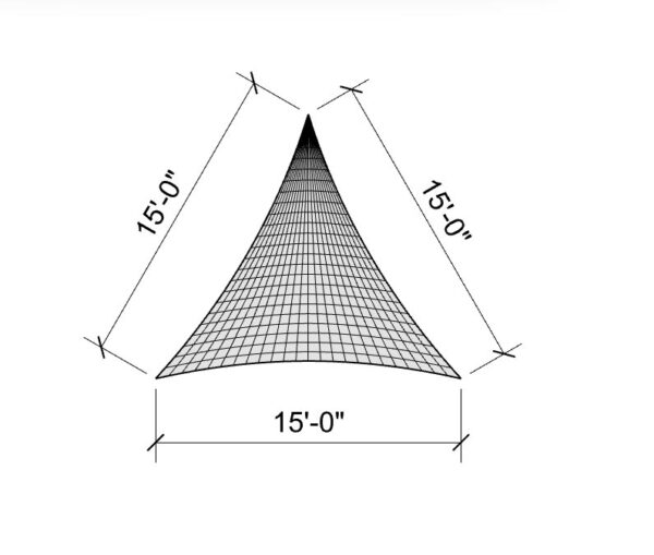 DIY Shade Sail, 3 Point equilateral triangle top with dimensions