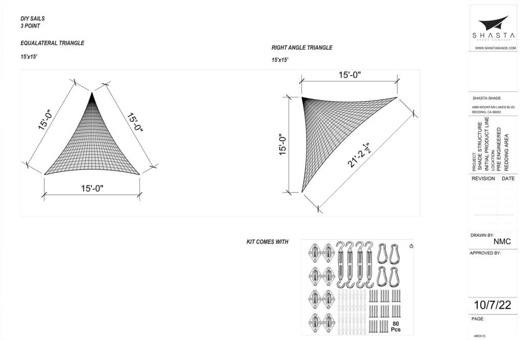 Shasta Shade Company 3 point DIY Shade Structure