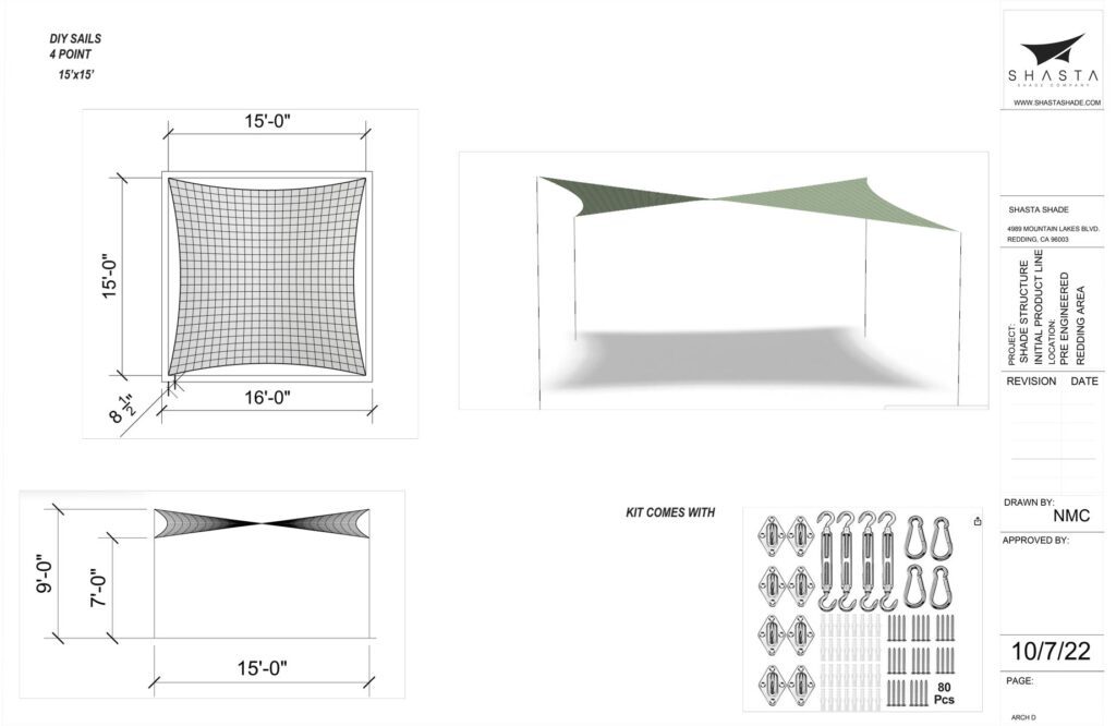 Shasta Shade Company 4 point DIY Shade Structure