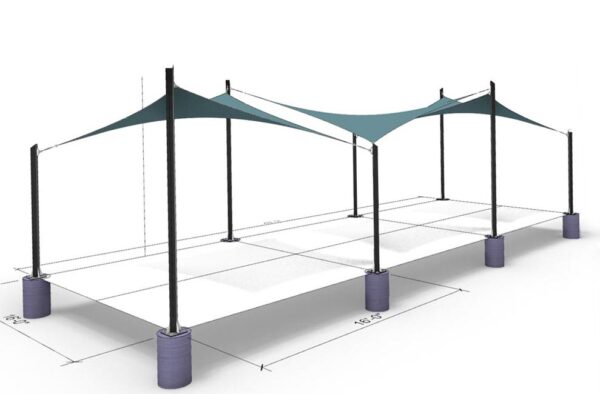 HYPAR SHADE STRUCTURE 003 16x16 Modular - 3-section rendering