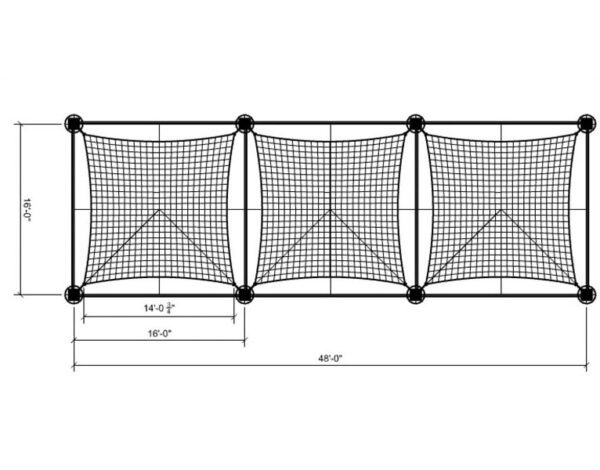 Hypar 004 Modular Shade Structure showing top dimensions