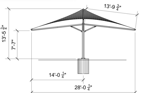 HYPAR UMBRELLA 002 - Spacing dims