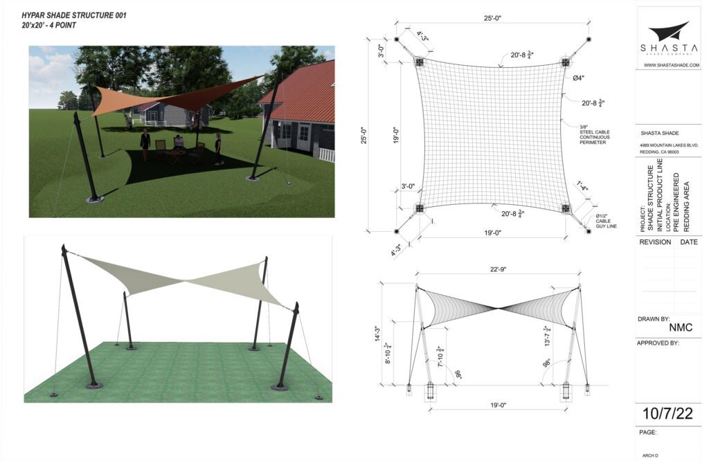 Shasta Shade Company Hypar Shade Structure 001