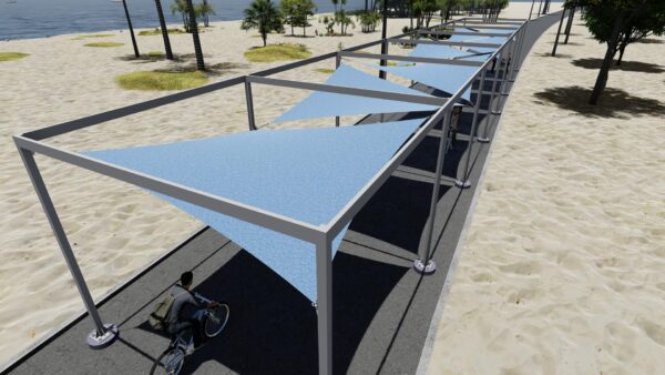 Hypar 005 16x16 Modular Shade Structure - top view