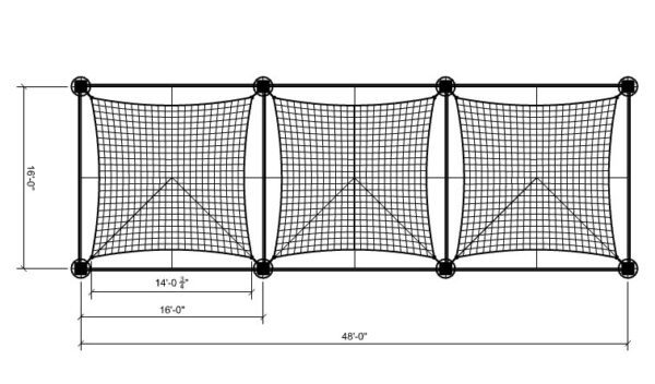 Hypar 005 16x16 Modular Shade Structure - top dimensions